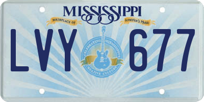 MS license plate LVY677