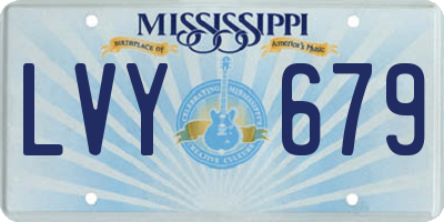 MS license plate LVY679