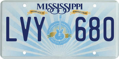 MS license plate LVY680
