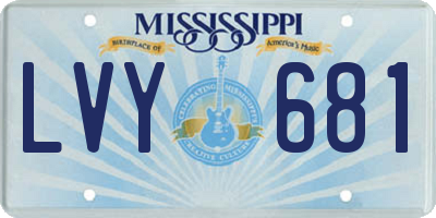 MS license plate LVY681