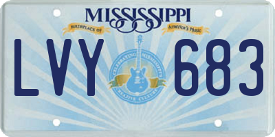 MS license plate LVY683