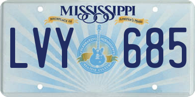 MS license plate LVY685