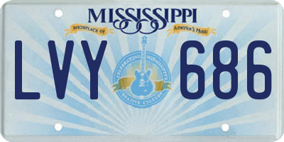MS license plate LVY686