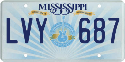 MS license plate LVY687