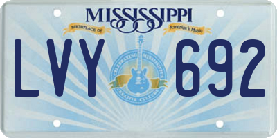 MS license plate LVY692