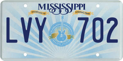 MS license plate LVY702