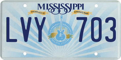 MS license plate LVY703