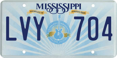 MS license plate LVY704