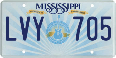 MS license plate LVY705