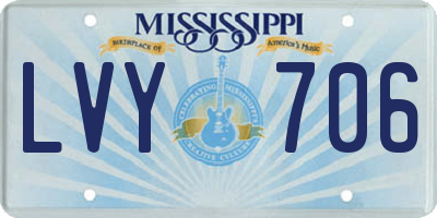 MS license plate LVY706
