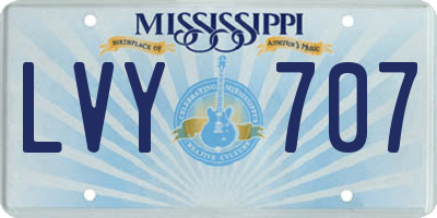 MS license plate LVY707