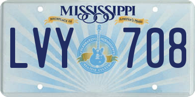 MS license plate LVY708