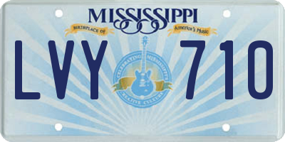 MS license plate LVY710