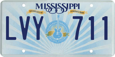 MS license plate LVY711