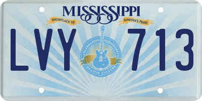 MS license plate LVY713