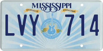 MS license plate LVY714