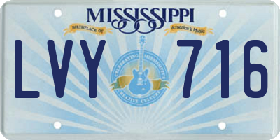 MS license plate LVY716