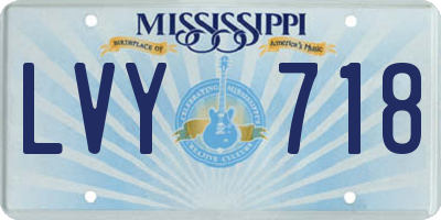 MS license plate LVY718