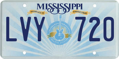MS license plate LVY720