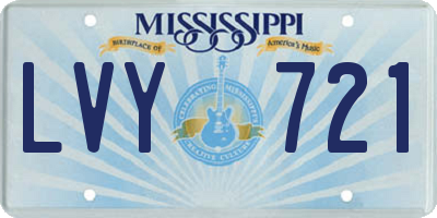 MS license plate LVY721