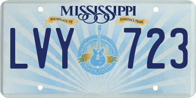 MS license plate LVY723