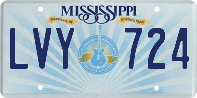 MS license plate LVY724
