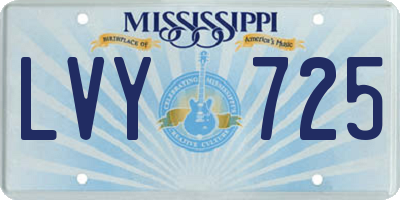 MS license plate LVY725