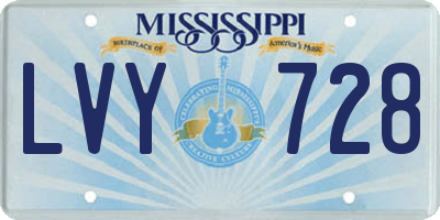 MS license plate LVY728