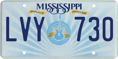 MS license plate LVY730
