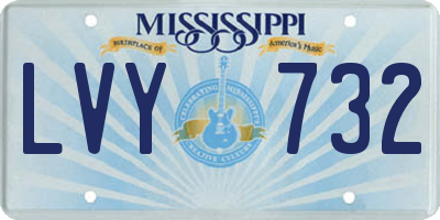 MS license plate LVY732