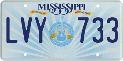 MS license plate LVY733