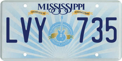 MS license plate LVY735