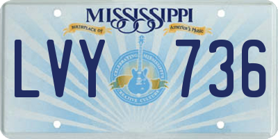 MS license plate LVY736