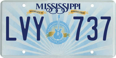 MS license plate LVY737
