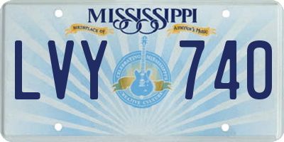 MS license plate LVY740