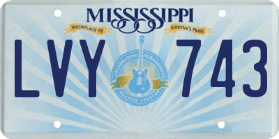 MS license plate LVY743