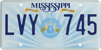 MS license plate LVY745