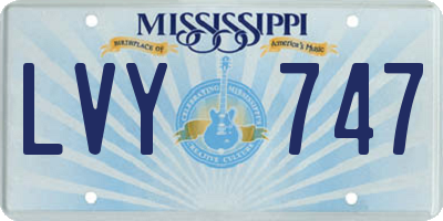 MS license plate LVY747