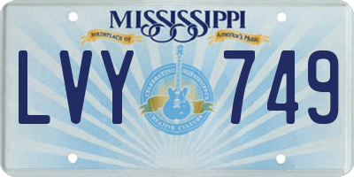 MS license plate LVY749
