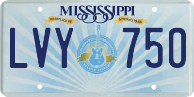 MS license plate LVY750