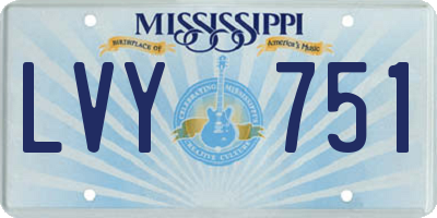 MS license plate LVY751