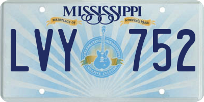 MS license plate LVY752
