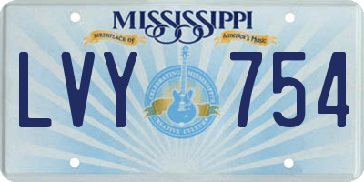 MS license plate LVY754