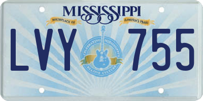 MS license plate LVY755