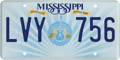 MS license plate LVY756