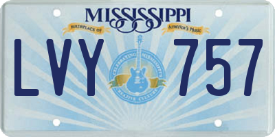 MS license plate LVY757