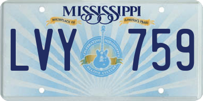 MS license plate LVY759