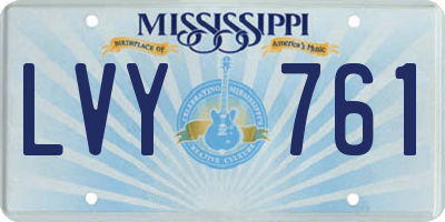 MS license plate LVY761
