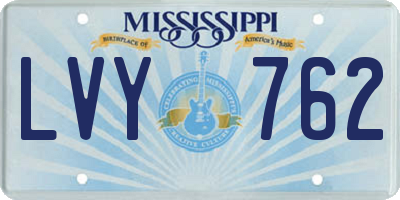 MS license plate LVY762