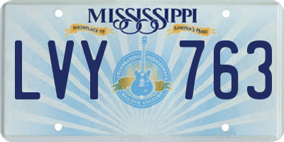 MS license plate LVY763